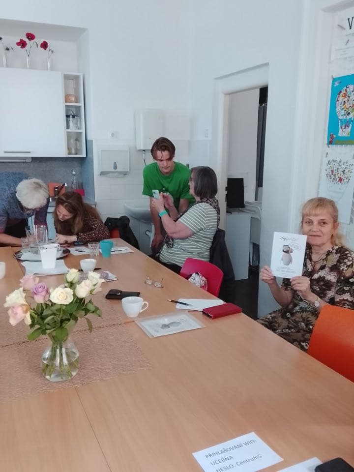MyFriend showcase at a senior community center in Prague